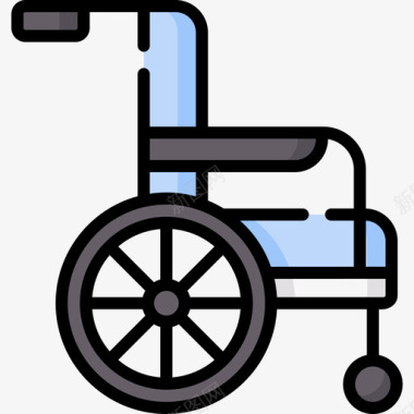 轮椅医疗保健35线性颜色图标