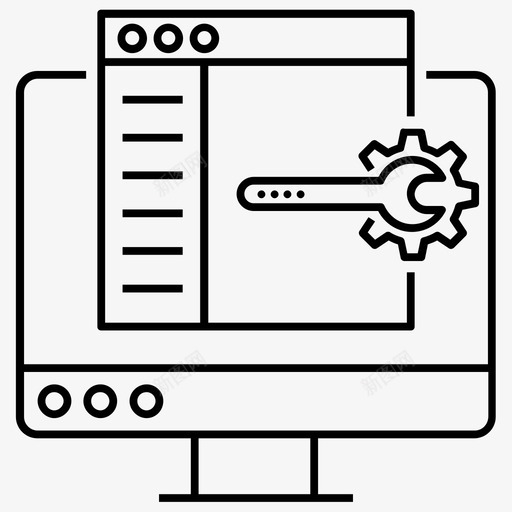 网页优化网页推进网页开发svg_新图网 https://ixintu.com 优化 向量 图标 开发 推进 搜索引擎 网站维护 网站维护中 网页 设置 轮廓