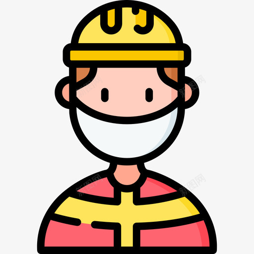 消防员带医用面罩的化身7线性颜色svg_新图网 https://ixintu.com 消防员 医用 面罩 化身 线性 颜色