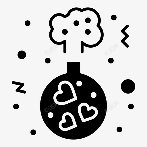 烧瓶心爱svg_新图网 https://ixintu.com 烧瓶 婚礼 情人节 实心 雕文