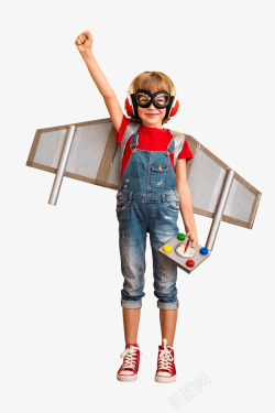 小男孩飞机VR人物图图素材