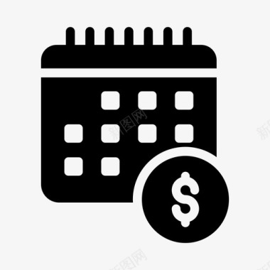 日历美元截止日期财务图标