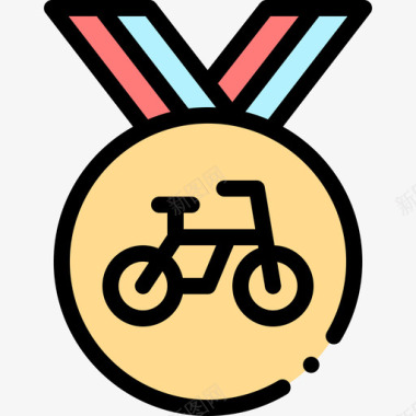 奖牌自行车赛16线颜色图标