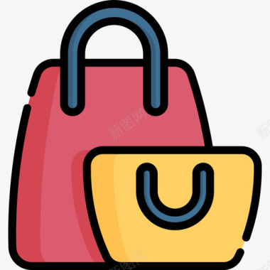 购物袋零售61线性颜色图标