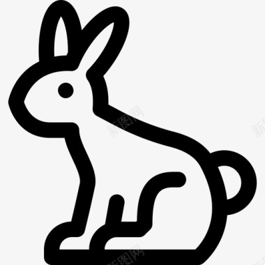 兔子野生动物54直系图标