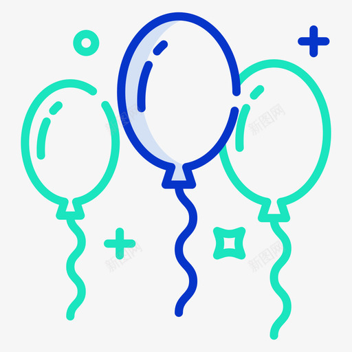 气球派对125轮廓颜色svg_新图网 https://ixintu.com 气球 派对 轮廓 颜色