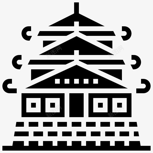 大阪城堡古代建筑svg_新图网 https://ixintu.com 大阪 城堡 古代 建筑 日语 地标 3字形