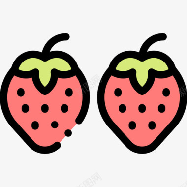 草莓色34号拱廊线形颜色图标