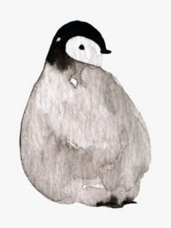水彩卡通可爱手绘企鹅剪贴画图案手账设计PS32水彩素材