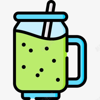 鳄梨夏季食品和饮料12线性颜色图标