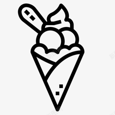 冰淇淋冰淇淋37直线型图标