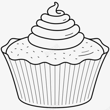 甜纸杯蛋糕甜蛋糕奶油图标
