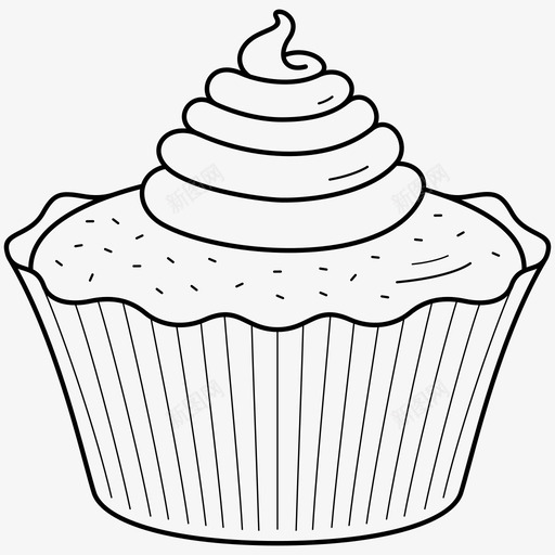 甜纸杯蛋糕甜蛋糕奶油svg_新图网 https://ixintu.com 蛋糕 纸杯 奶油 甜点 釉面