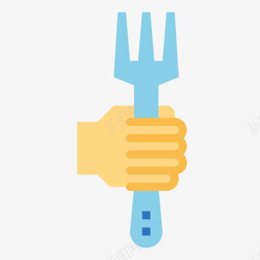 叉子厨房工具42扁平图标