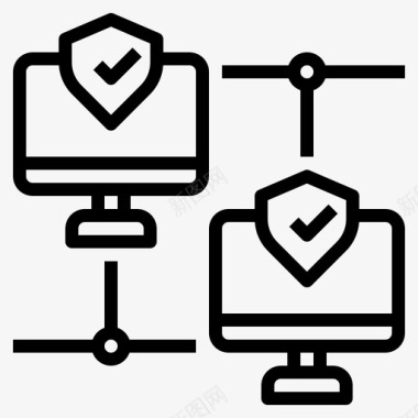 网络安全146线性图标