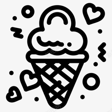 日期冰淇淋爱情图标