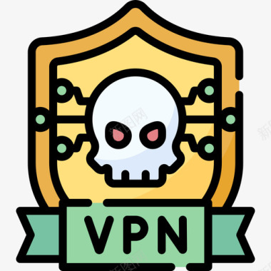 Vpn网络攻击3线颜色图标