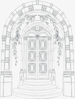 欧式复古巴洛克风格建筑门窗装饰AI矢量图案5欧式复素材