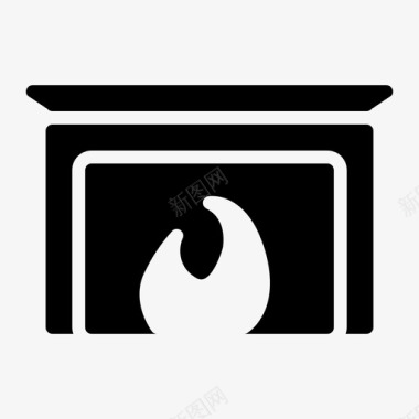 壁炉暖气室内图标