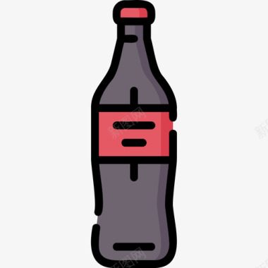 可乐快餐120线性颜色图标