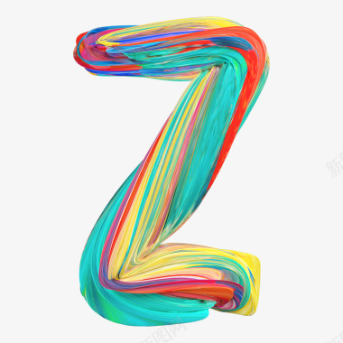 丙烯油画字母数字标点符号免扣C4D立体字C4D字体图标