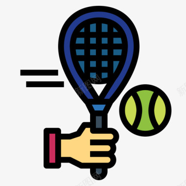 网球运动器材11线性颜色图标