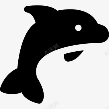 海豚海洋生物64填充图标