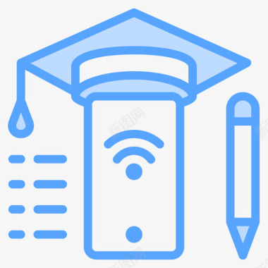 智能手机在线教育56蓝色图标