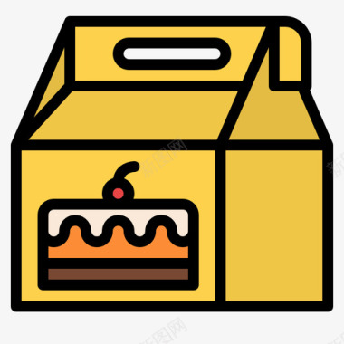 蛋糕盒食品配送110线性颜色图标