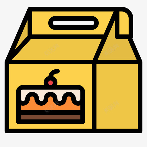 蛋糕盒食品配送110线性颜色svg_新图网 https://ixintu.com 蛋糕 食品 配送 线性 颜色