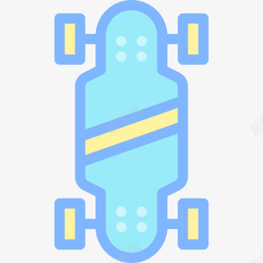 滑板221夏季线性颜色图标
