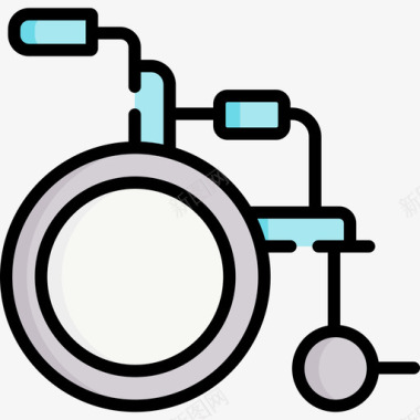 轮椅医院111线性颜色图标