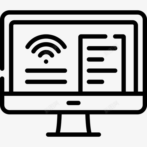 Wifi连接计算机85线性svg_新图网 https://ixintu.com Wifi 连接 计算机 线性