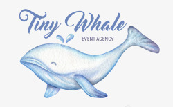 水彩手绘童话海洋鲸鱼卡通装饰PS透明高清50水彩手素材