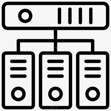 服务器托管网络连接的服务器数据库托管图标