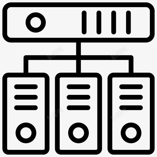 服务器托管网络连接的服务器数据库托管svg_新图网 https://ixintu.com 服务器 托管 网络 数据库 连接 通信线 向量 图标