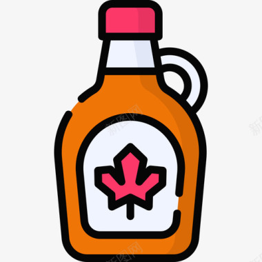 加拿大枫糖浆19线性颜色图标