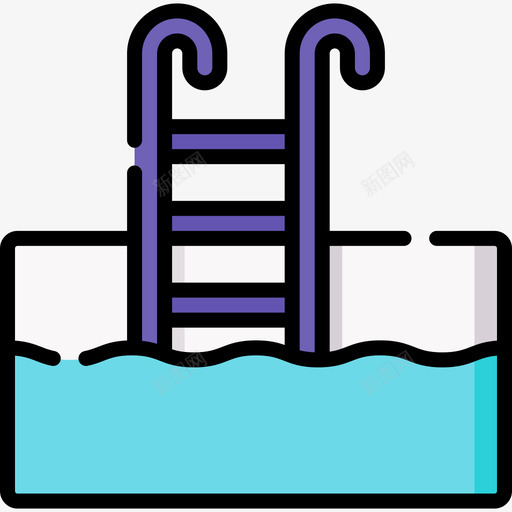 游泳池水上公园53线性颜色svg_新图网 https://ixintu.com 游泳池 水上 公园 线性 颜色