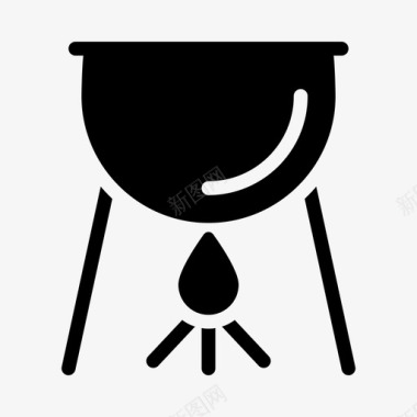 烹饪燃烧器大锅食物图标