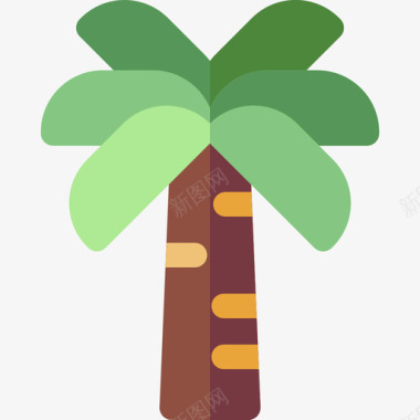 棕榈树野生动物56平坦图标