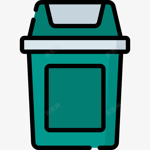垃圾桶家庭用品29线性颜色svg_新图网 https://ixintu.com 垃圾桶 家庭用品 线性 颜色