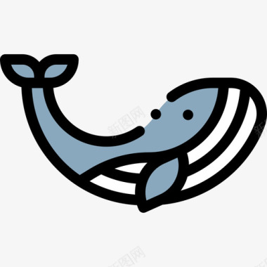 鲸鱼动物108线形颜色图标