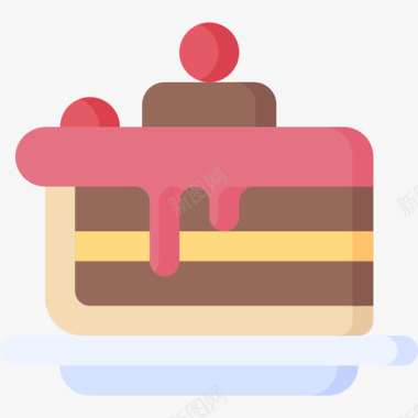 蛋糕快餐122扁平图标