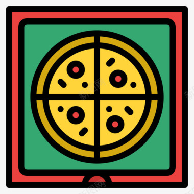 披萨超市109原色图标