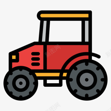 拖拉机农场90线性颜色图标