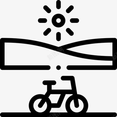 自行车自行车赛15直线型图标