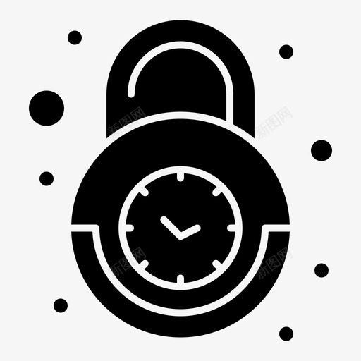 闹钟时钟安全svg_新图网 https://ixintu.com 安全 闹钟 时钟 时间管理 实心 字形