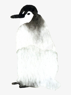 水彩卡通可爱手绘企鹅剪贴画图案手账设计PS2水彩卡素材