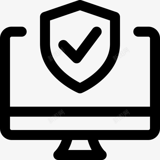 台式计算机网络应用安全3线性svg_新图网 https://ixintu.com 台式 计算机 网络应用 安全 线性
