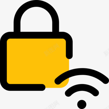 锁定网络应用安全4线性颜色图标